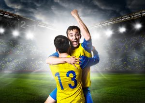 Calciatori dopo un'esultanza